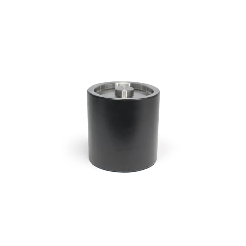 London Ice Bucket 3.5 Quart Round, Black with Brushed Stainless Lid